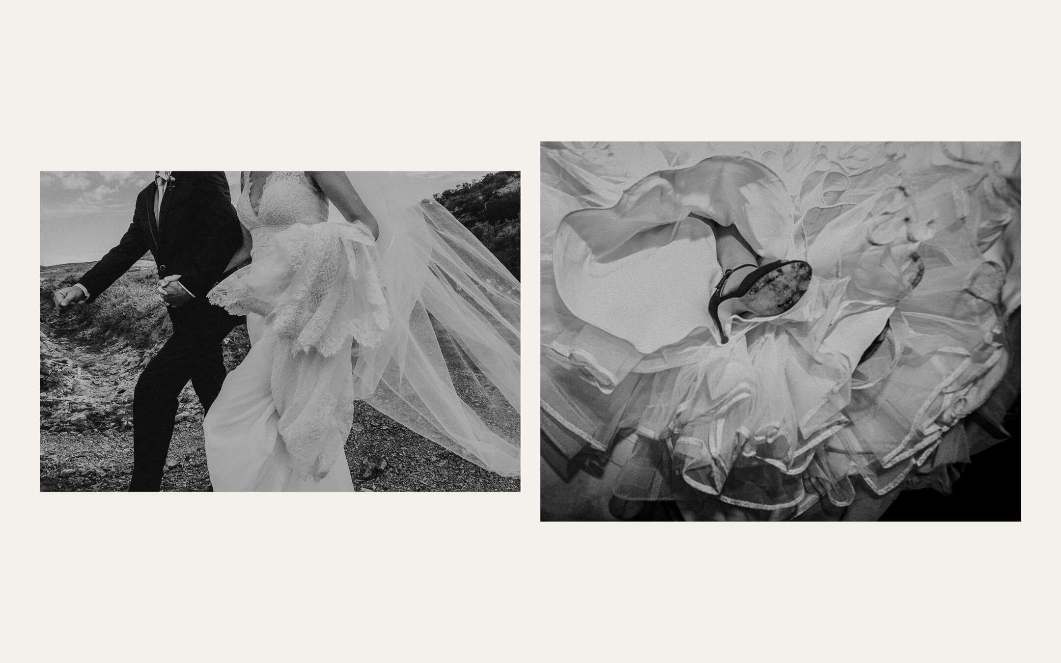 Veil and shoe detail, diptych — Ben Viljoen Photography