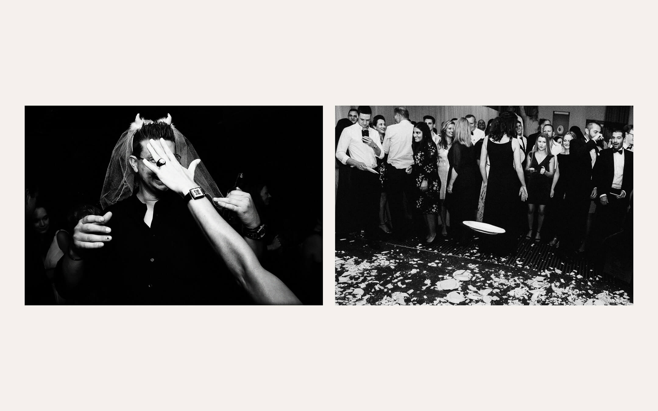 Hands and confetti toss, candid diptych — Ben Viljoen Photography